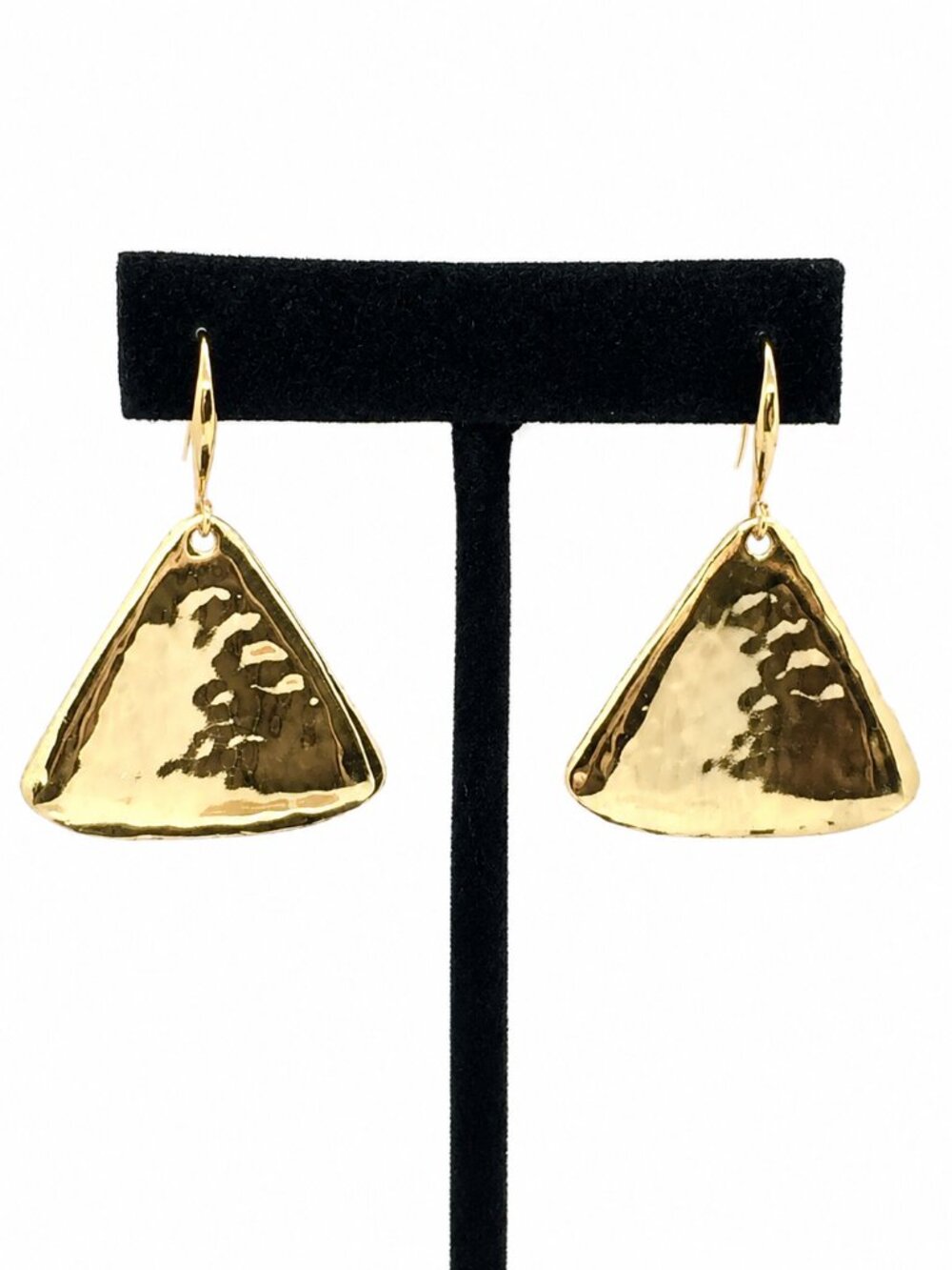 RLM STUDIO EARRINGS Gold Tone Triangle Geometric Dangle Robert Lee Morris